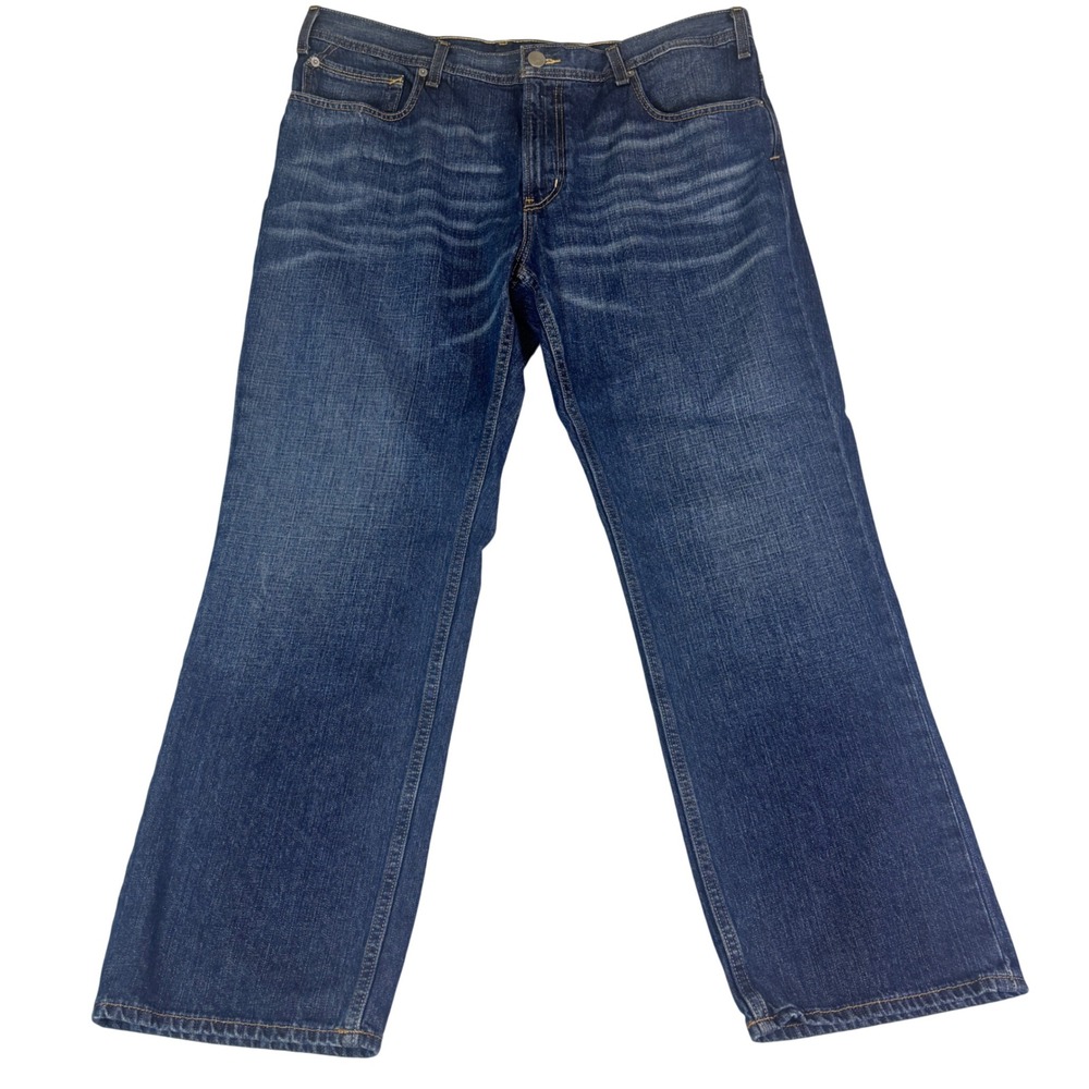 Mustang Authentic Brand Mens Straight Leg Blue Denim Jeans 40x30 Dark Wash‎